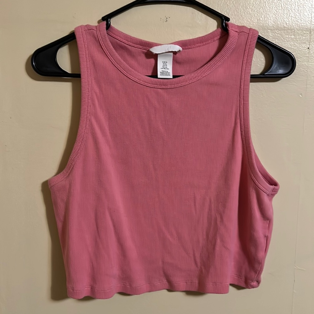 Pink h&m crop top plain